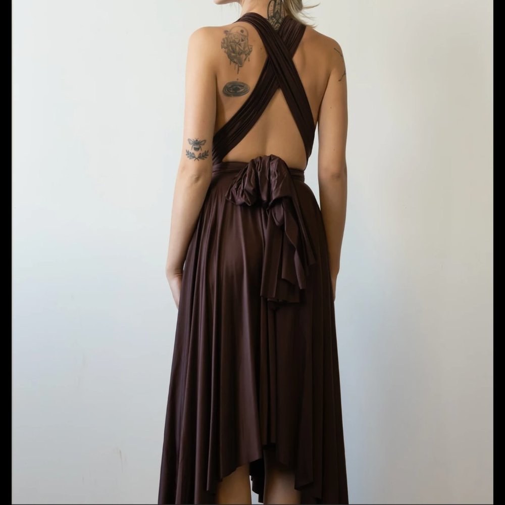 NWT Butter by Nadia - Signature Satin Wrap Dress - Picture 3 of 9